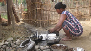 chitwan nepal cooking utensils woman