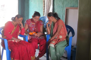 women solar lamps nepal